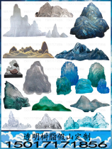 Transparent Fake Mountain Sculpture Office Hotel Decent Board Room Genguan Water Cryolite Head Platinum Crystal Resin Soft Decoration Handicraft