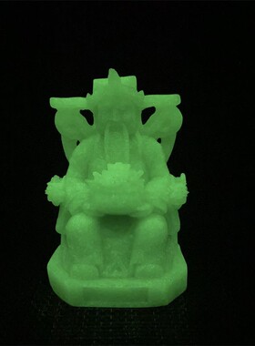 批发夜光白财神树脂摆件仿黄龙玉朱砂招财财神家居客厅装饰古玩工