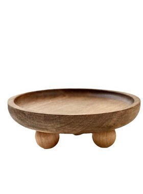 创意木质托盘蛋糕甜点盘子餐厅家用木托盘圆形椭圆香薰摆件托盘