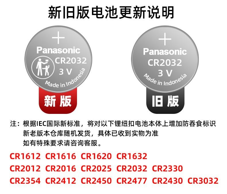 CR2032/CR2025/CR2016/CR1632/CR2450汽车遥控钥匙纽扣电池锂3V-图2