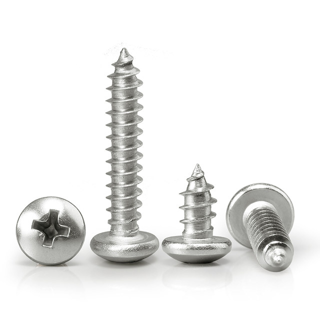 Carbon steel nickel-plated self-tapping screw round head cross wood nail