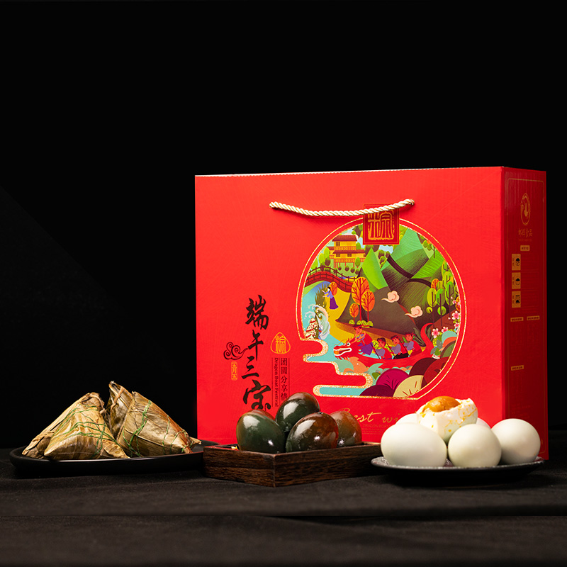 真味达食品旗舰店端午高端礼盒装咸鸭蛋+皮蛋+粽子高邮特产咸鸭蛋送礼140克大粽子1
