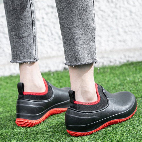 浩佩雨鞋男低帮轻便防水鞋大码时尚休闲雨靴胶鞋轻便短筒套鞋潮 - 图1