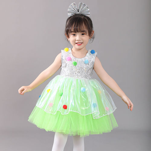六一儿童舞蹈服表演服幼儿园可爱蓬蓬裙演出服女童亮片纱裙公主裙-图2
