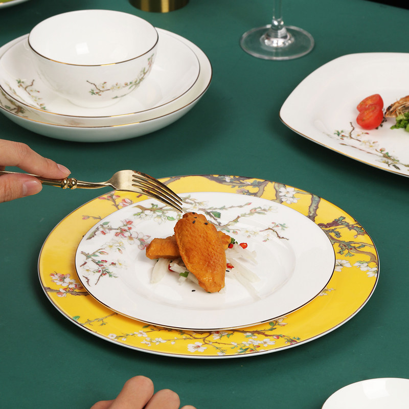 顺祥陶瓷骨瓷碗盘套装家用碗碟乔迁之喜入宅碗超级好看的饭碗餐具,淘宝优惠券,粉丝福利购,淘宝优惠卷