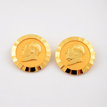 ປ້າຍຊື່ປະທານ Mao ທອງເຫລືອງ 24K ແຜ່ນທອງຄໍາ boutique ປ້າຍ Mao Zedong ມາດຕະຖານສະບັບເຕັມ badge collection badge commemorative