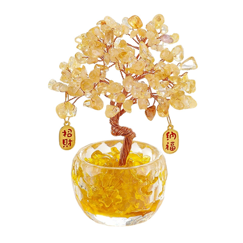 轻奢水晶发财树摆件玄关酒柜电视柜办公室桌面高档装饰品生日礼物,淘宝优惠券,粉丝福利购,淘宝优惠卷