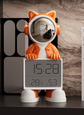 宇航员太空人桌面时钟摆件