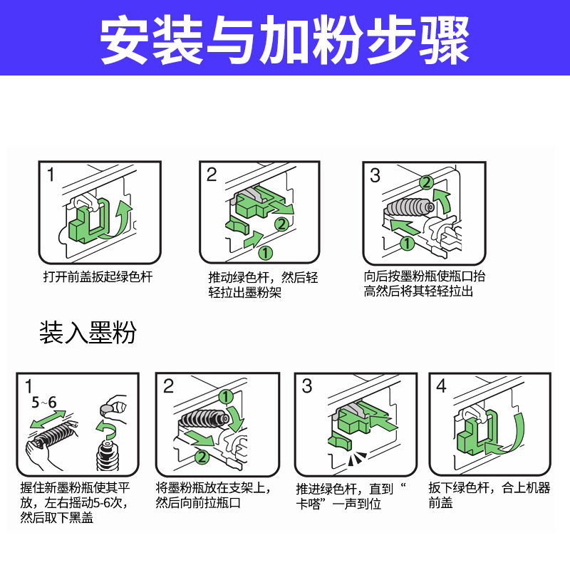 克哲优适用理光1220D粉盒Aficio 1015碳粉1018粉仓1113复印机墨粉1115P 1012激光打印机一体机多功能粉筒墨盒 - 图2