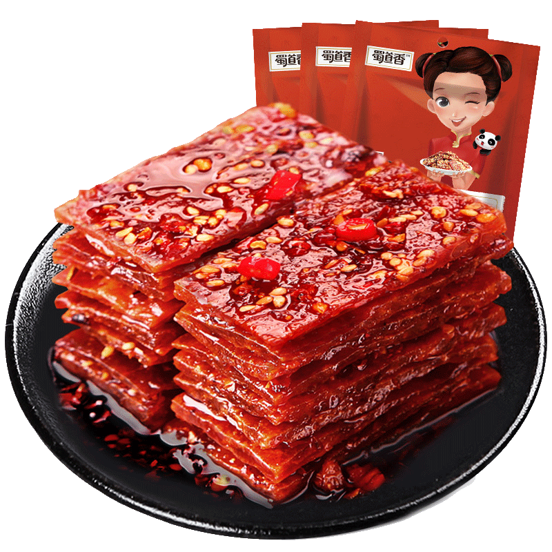 蜀道香100g*4袋单独小包装干猪肉脯 比酷食品猪肉类