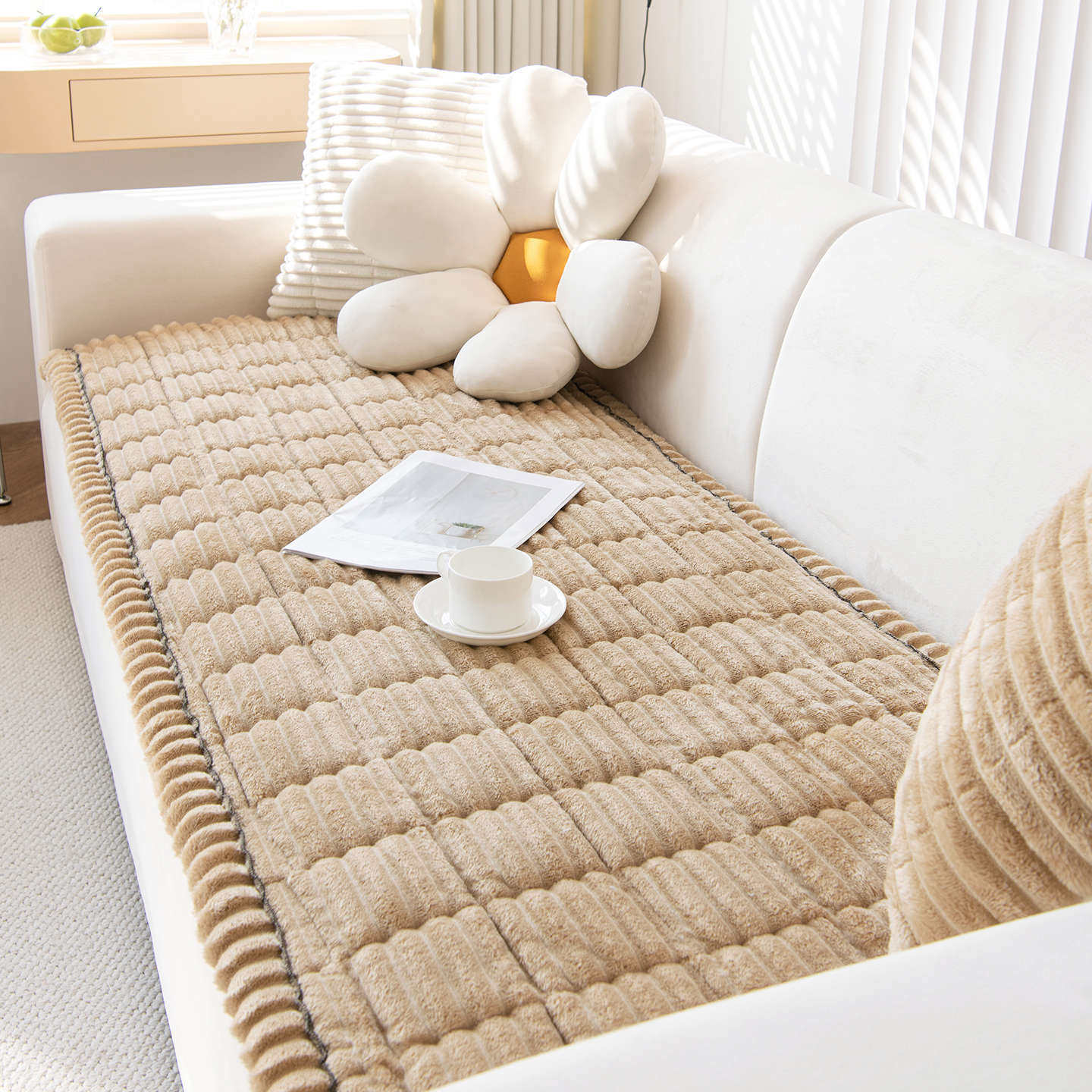 秋冬毛绒沙发垫子2025新款轻奢高级感沙发坐垫子防滑盖布巾套罩,淘宝优惠券,粉丝福利购,淘宝优惠卷