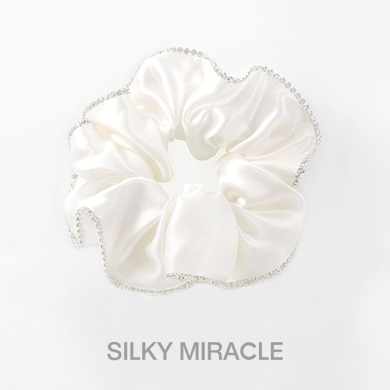 SILKY MIRACLE真丝大肠发圈高级水晶头花送礼盒装无痕不勒发饰-图2