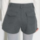 CyNi Whispering Short Chapter Lässige und vielseitige Freizeithose mit hoher Taille und weitem Bein, graue Wollshorts, gerade Stiefelhose