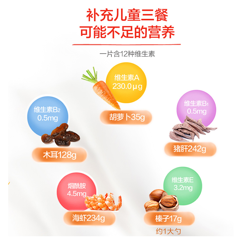 60粒汤臣倍健儿童多种维生素D3维A咀嚼片多维vb族vc学生青少年,淘宝优惠券,粉丝福利购,淘宝优惠卷