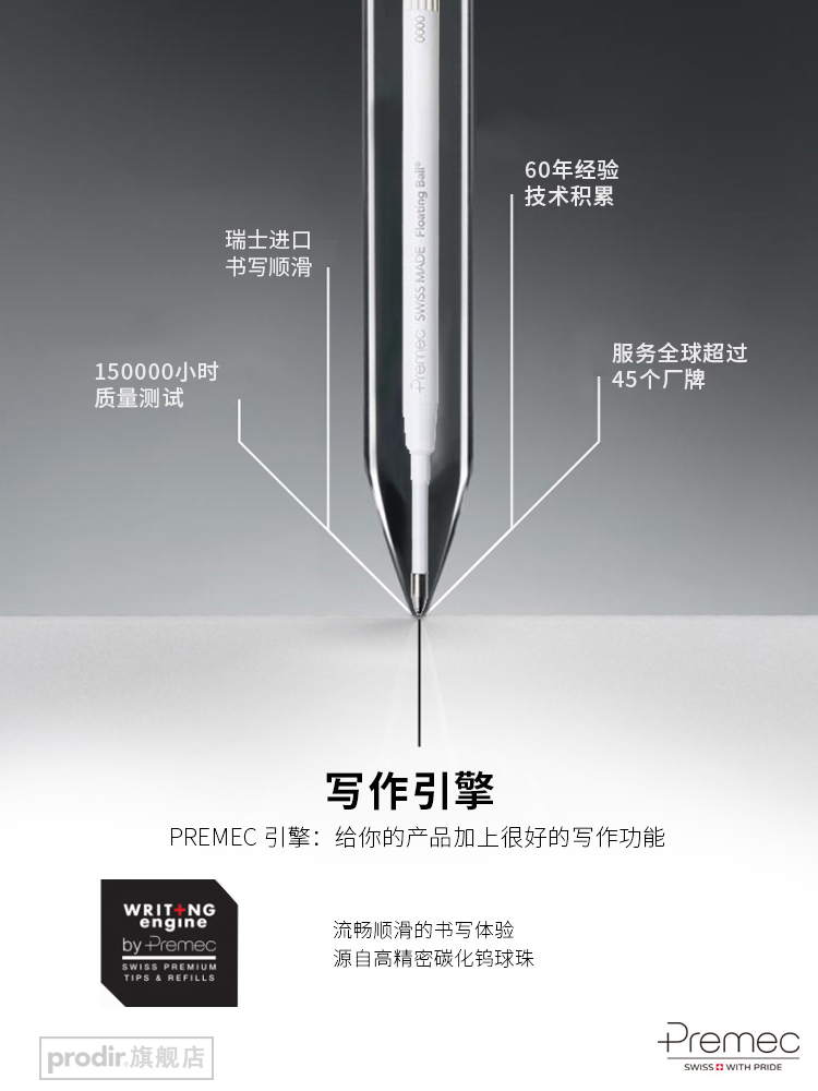 瑞士Premec笔芯小米原厂替芯适用米家白色旋转签字笔98mm故宫文创 - 图2