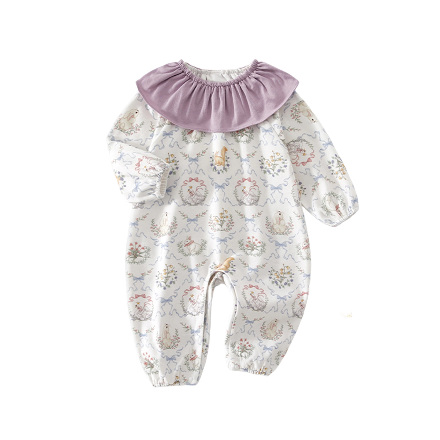 馨贝比女宝宝长袖连体衣春秋季纯棉婴儿睡衣无骨哈衣居家爬服秋装,淘宝优惠券,粉丝福利购,淘宝优惠卷