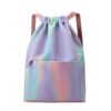 Gradient foldable drawstring backpack women's travel bag large capacity waterproof ultra-light storage bag travel sports