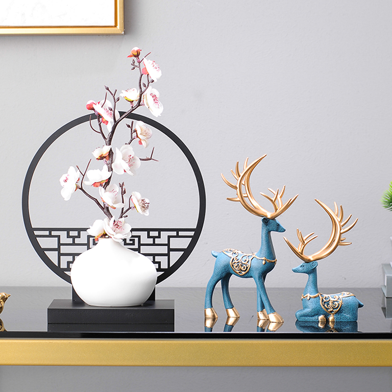 新中式创意玄关客厅电视柜酒柜茶室禅意工艺品装饰摆件家居饰品 - 图0