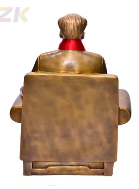 主席沙发铜像 毛爷爷铜坐像全身像 客厅家居摆件雕塑办公.6