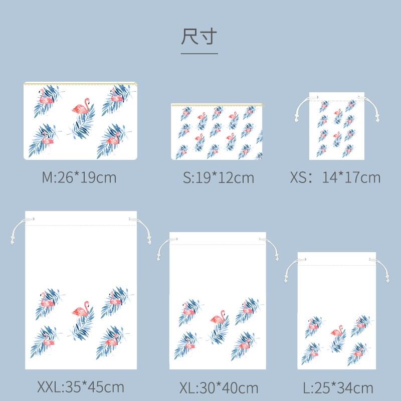 布艺旅行收纳袋行李箱衣服整理包旅游衣物分装束口布袋抽绳袋套装-图2
