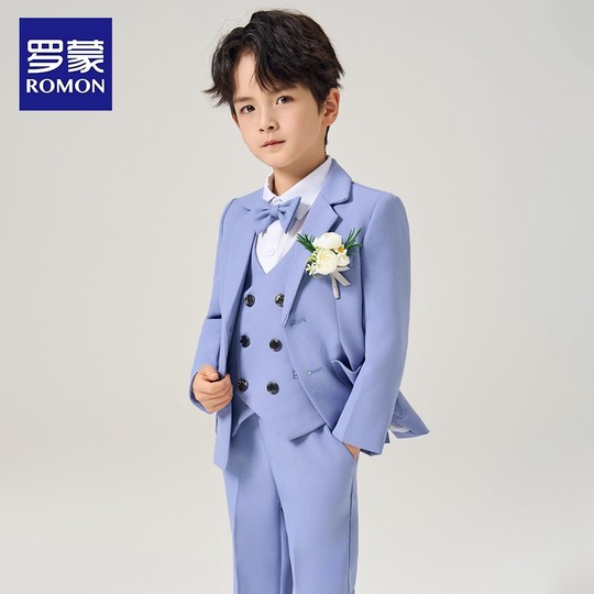 Traje para niños Luo Meng, traje para niño, vestido de niña de flores, pasarela, traje pequeño para niño, traje de actuación británico de piano guapo