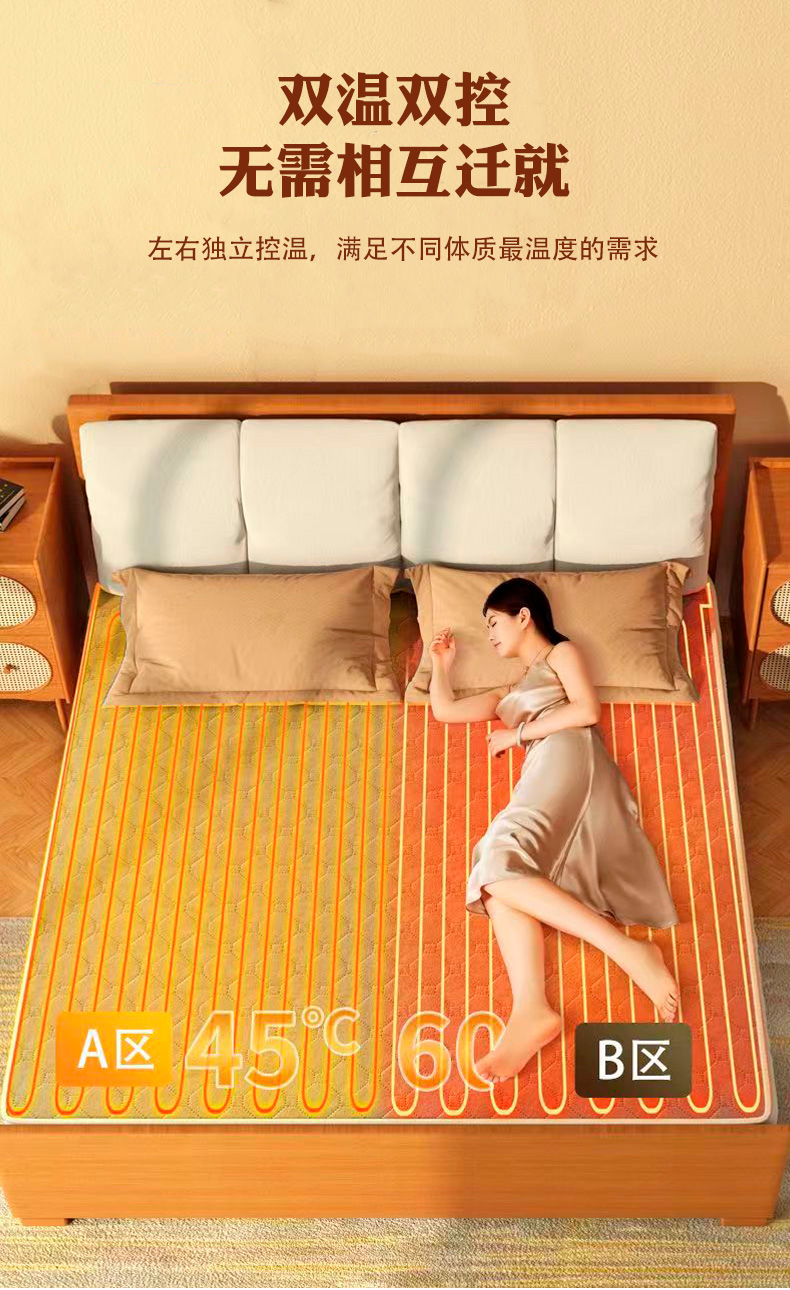嘉若彤水暖电热毯智能水循环双控调温超声波升级款单人全线路保护