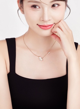 「七彩祥云小白马」纯银项链原创