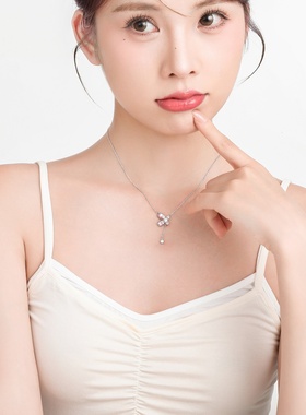 「流苏蝴蝶」999纯银项链原创