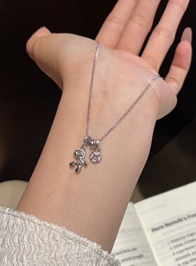 「聚财铜钱小马」S999纯银项链