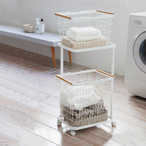 Dirty Laundry Basket Iron Art Separation Containing Basket Nordic Dirty Laundry Basket Domestic clothing Dirty Laundry Classified containing shelves