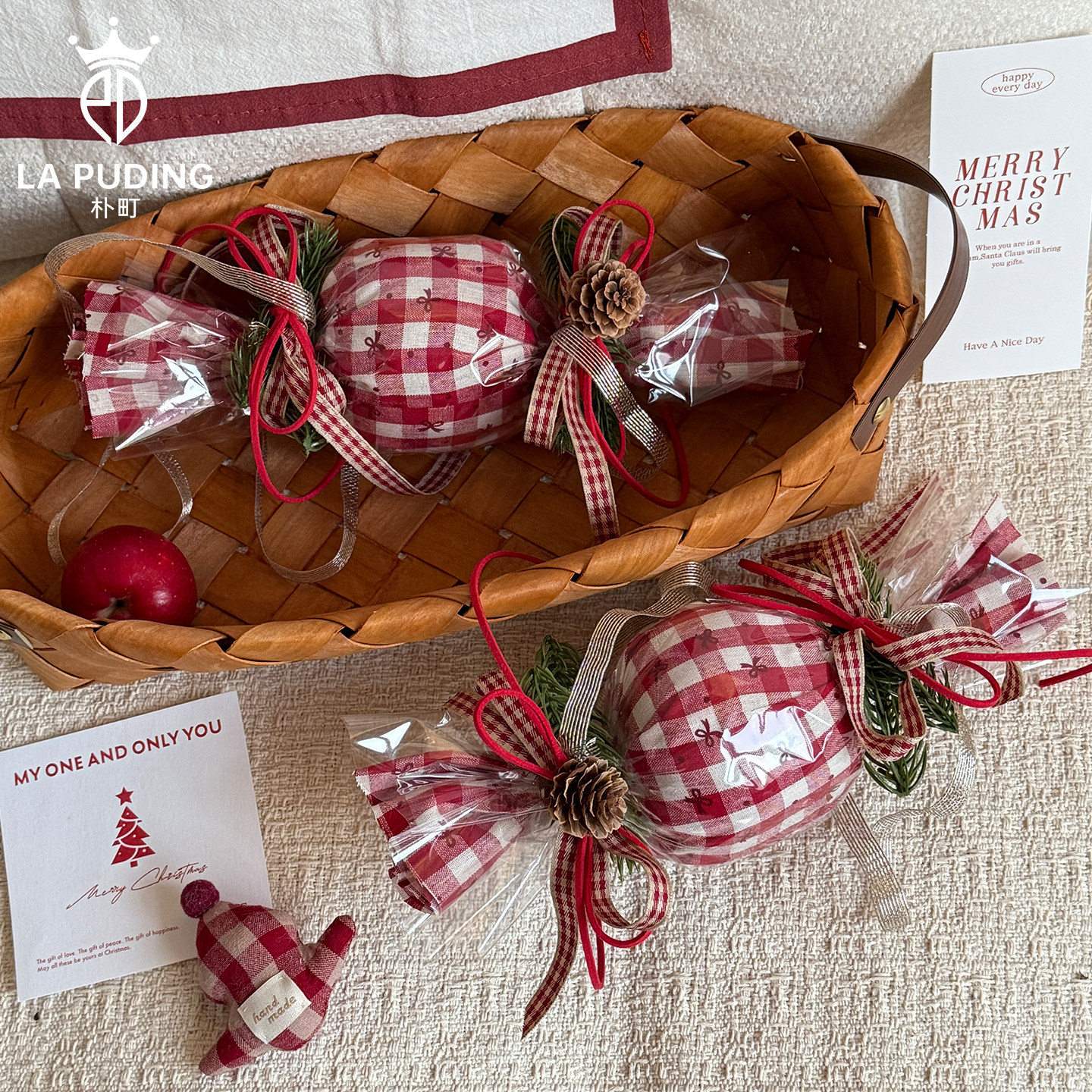 【圣诞节新品】LA朴町 蝴蝶结布料糖果手拎包花店复古手作DIY资材,淘宝优惠券,粉丝福利购,淘宝优惠卷