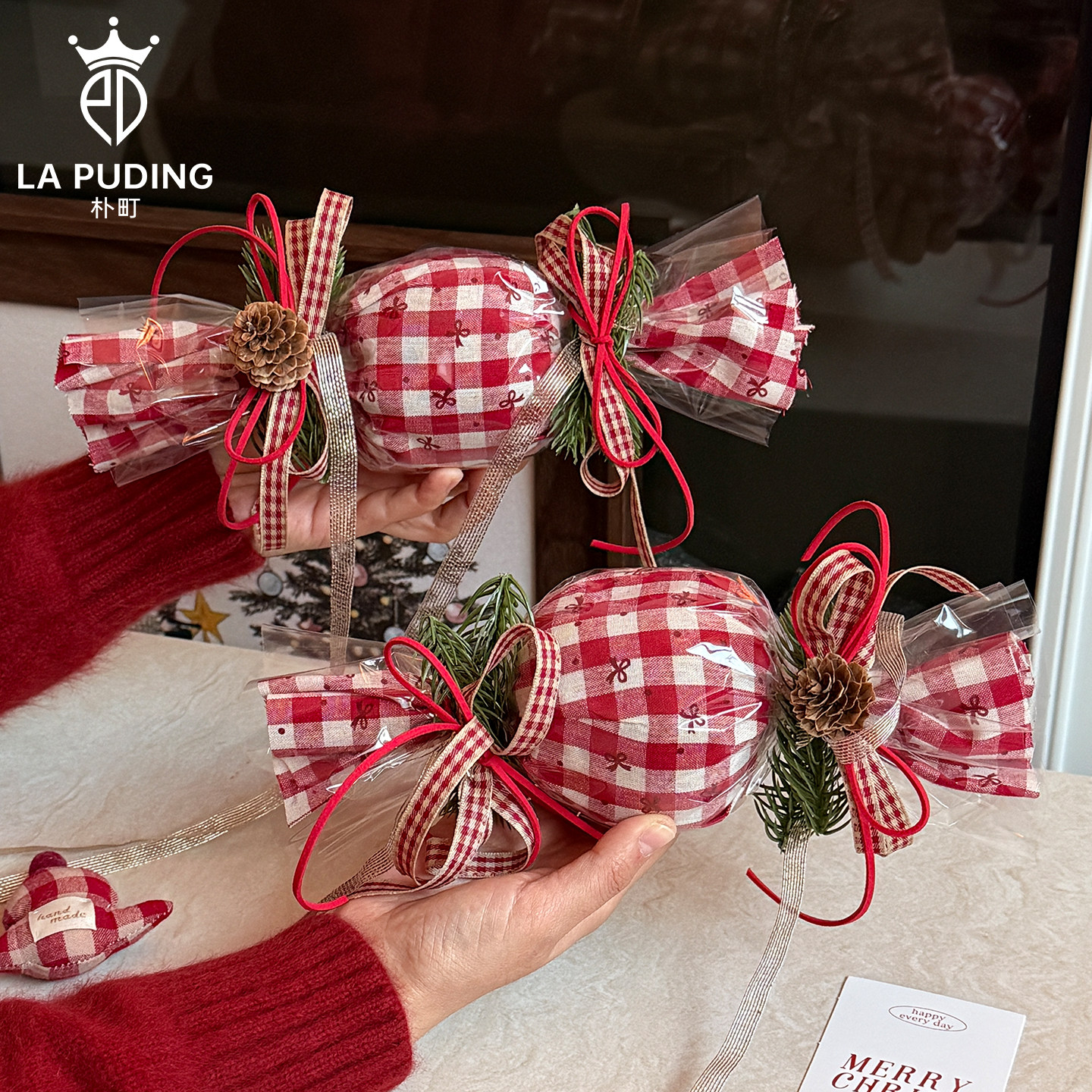 【圣诞节新品】LA朴町 蝴蝶结布料糖果手拎包花店复古手作DIY资材,淘宝优惠券,粉丝福利购,淘宝优惠卷