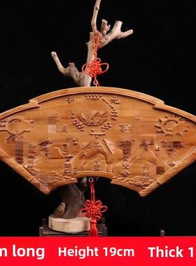 纯红木山海镇八寸八卦镜木雕大门室内外挂件牌匾吉祥物