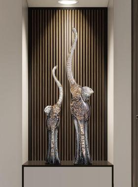 现代高级感艺术大象摆件客厅玄关壁龛电视柜橱窗创意抽象细长装饰