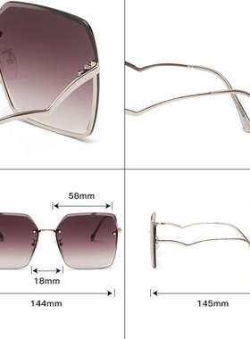 新款2024金属大款太阳眼镜潮欧美复古墨镜男女遮阳镜厂家现货