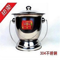 Home High Foot Large Size Night Barrel Elderly Spittoon Stainless Steel Spittoon Thickened Adult 304 Spittoon