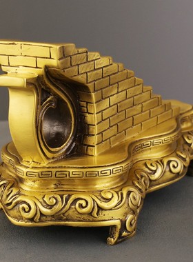 2026步步高升楼梯阶梯黄铜摆件办公室桌面装饰品客厅办公全铜摆饰