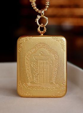 2026青海热贡唐卡纯手绘狐仙唐卡项链钛钢嘎乌盒文创唐卡项链配饰