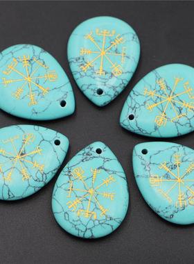 2025天然石多维梅塔特隆立方体水滴吊坠欧美生命之花项链吊坠饰品