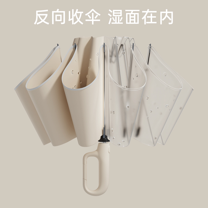 左都双骨环扣自动反向雨伞便携防晒男女学生加大晴雨两用双人伞 - 图0