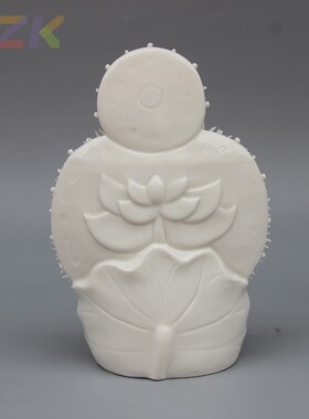 现代白色陶瓷工艺礼品家具装饰客厅摆件8英寸坐莲千手观音白瓷t5