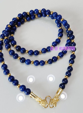 高档泰国佛牌链子银扣珠链男女士长款唐卡项链金色挂链郭德钢同款