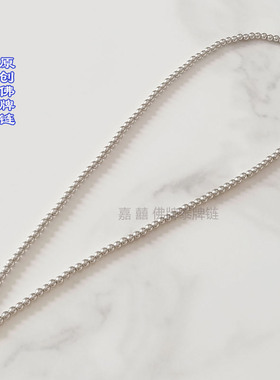 佛牌链子泰国古天乐款S925银扣圆珠项链铂金色男女士三两挂链吊坠