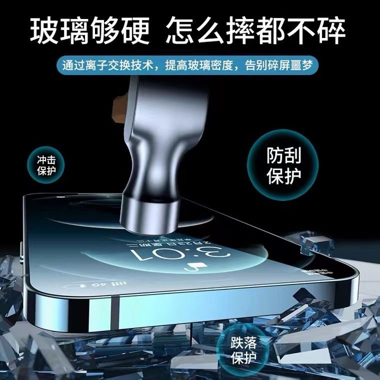 苹果14钢化膜iPhone13Promax手机11全屏xr贴膜x保护膜14Pro听筒防尘网xs防摔12防窥xsmax防偷窥plus护眼13Pro - 图1