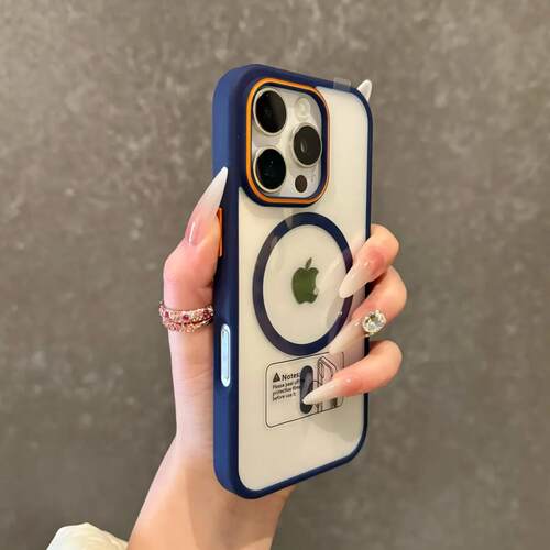 撞色镜头适用苹果16promax手机壳Magsafe磁吸充电iPhone15Pro防摔14plus透明ip13保护套12pm男女简约全包11 - 图0