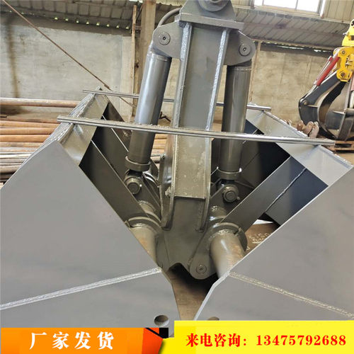 挖掘机火车皮卸煤挖沙挖泥挖石子1.5-3方液压贝型斗贝壳抓斗厂家 - 图1