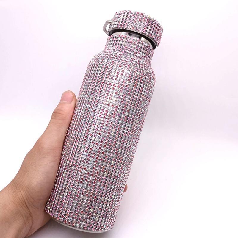 镶钻不锈钢保温杯304钢 抖音直播跨境Diamond Vacuum Flask - 图2