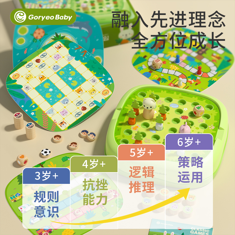 goryeobaby飞行棋桌游益智思维训练玩具斗兽棋儿童学生多功能棋盘