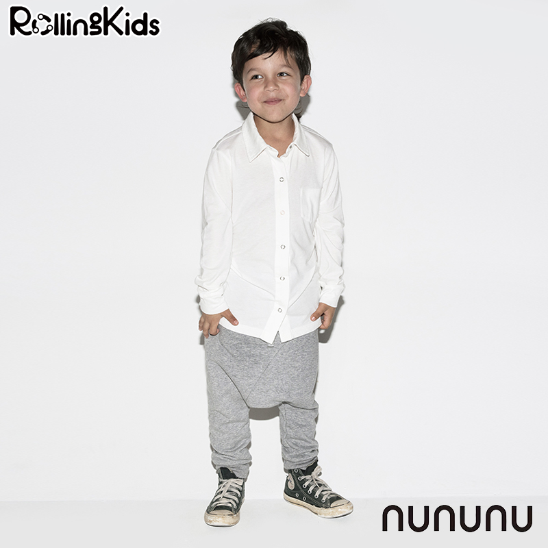 NUNUNU纯色T恤儿童针织衫长袖衬衣时尚秋冬款上衣丨RollingKids-图2