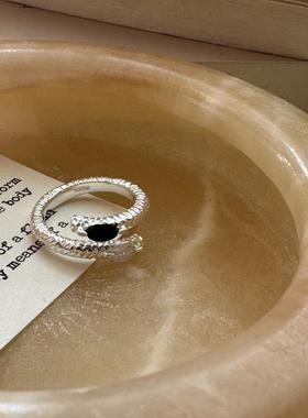 臻致【星眸Star系列】银S925小众时尚精致轻奢蛇纹锆石交叉戒指